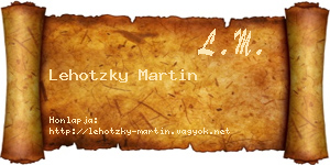Lehotzky Martin névjegykártya